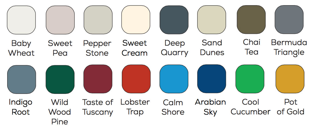 Safco custom order colors chart.