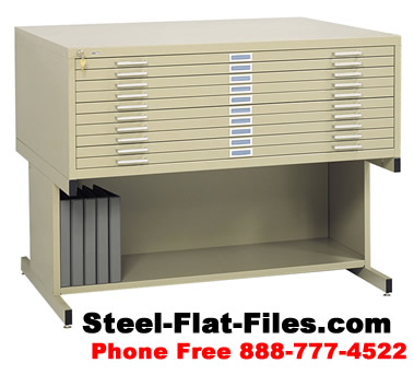 Safco 10-Drawer Steel Flat File for 30 x 42 Tropic Sand