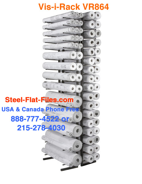 Brookside Design VR864 roll print storage rack in stock steel-flat-files.com 