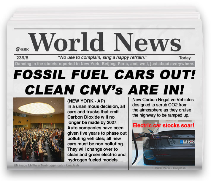 CNV Vehicles to replace fossil fuel spewing cars and tracks sooner than anticipted.